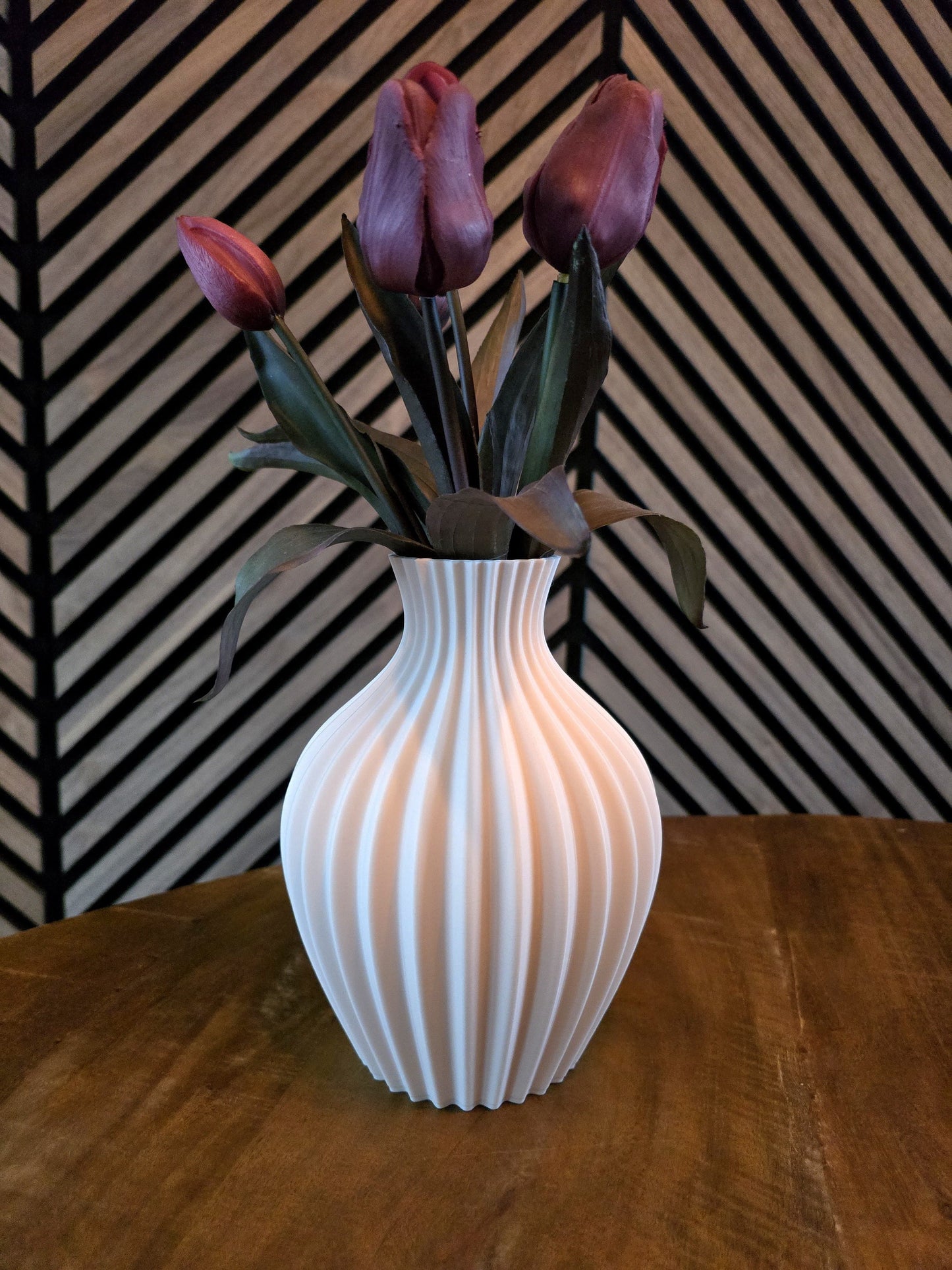 Bloemenvaas 'Ribbel' Roze