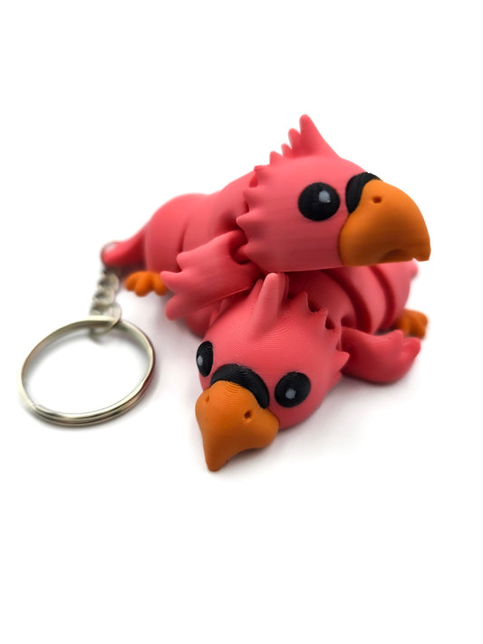 Vogel Sleutelhanger - Papagaai Roze