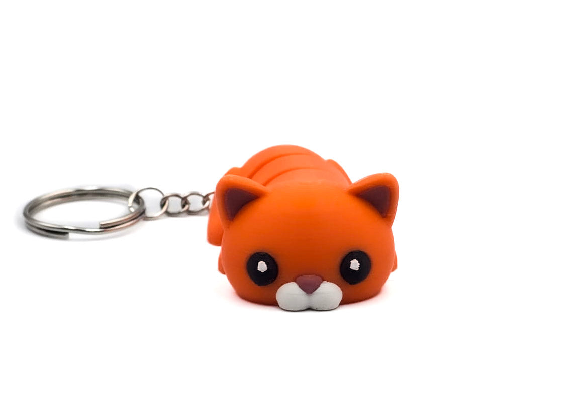 Kat Oranje Sleutelhanger Flexi