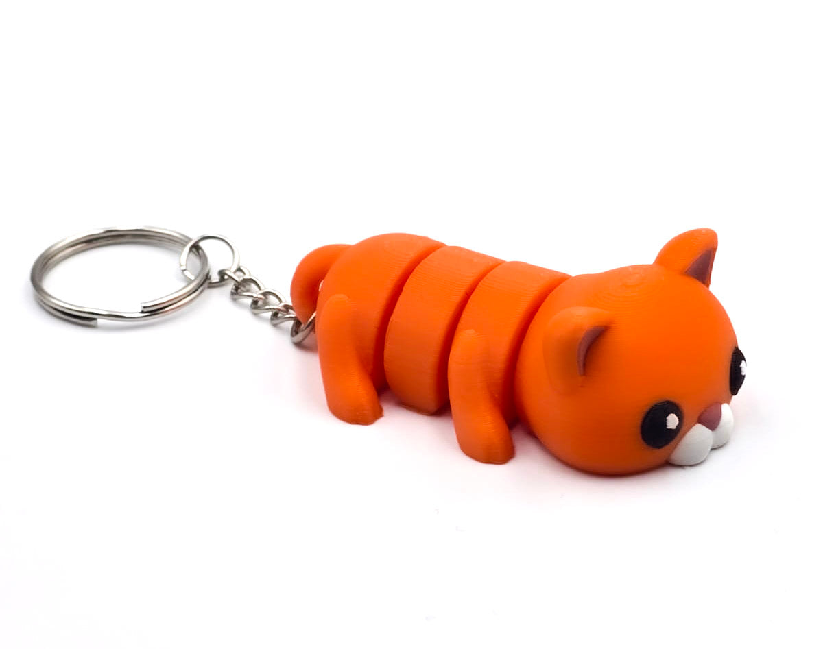 Kat Oranje Sleutelhanger Flexi