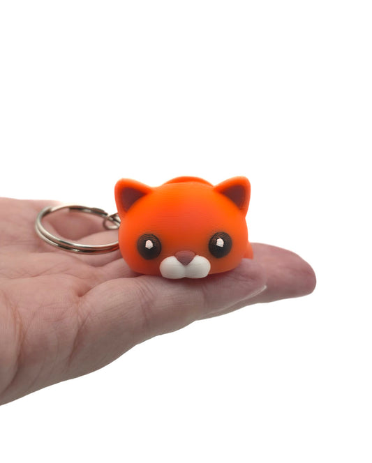 Kat Oranje Sleutelhanger Flexi