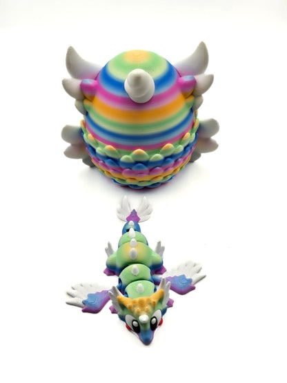Regenboog Unicorn draak met Ei