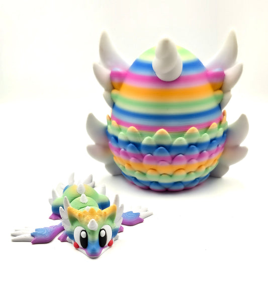 Regenboog Unicorn draak met Ei