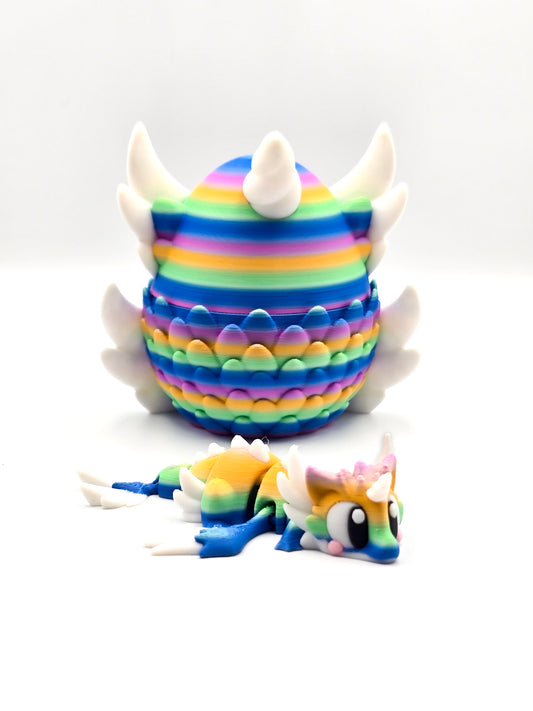 Regenboog Unicorn draak met Ei