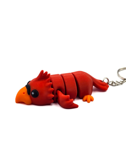 Vogel Sleutelhanger - Papagaai Rood